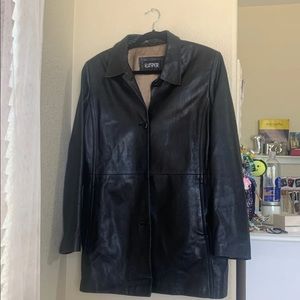 Kasper Black Leather Blazer